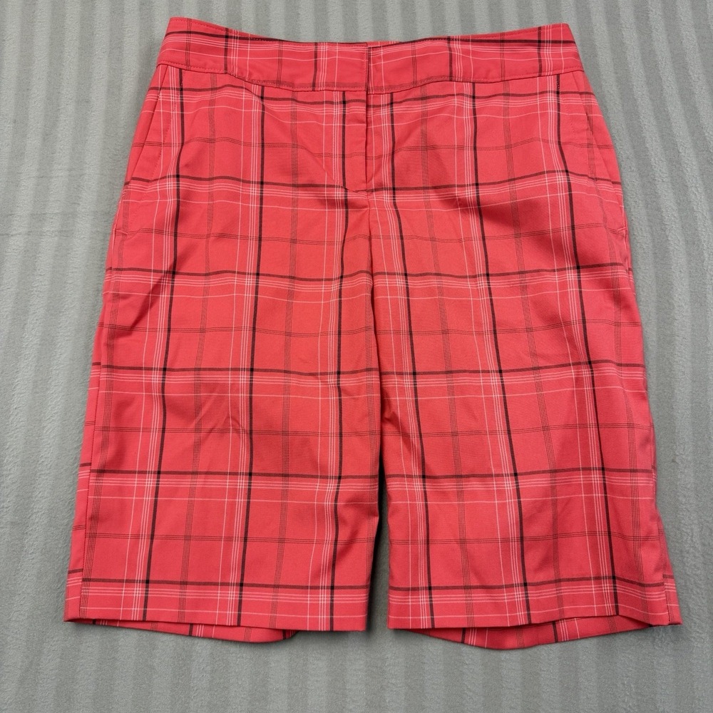 Izod XFG Cool FX Women's Size 4 Red Plaid Shorts Golf Pickleball Tennis